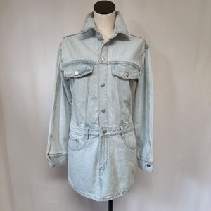 Zara Denim Skirt Romper Jumpsuit